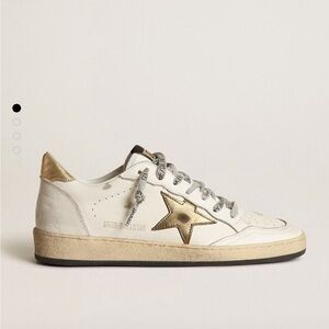 Golden Goose Ballstar with gold star and gold heel tab